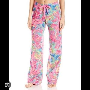 Lilly Pulitzer Sz XS Pajama Lounge Pants Wide Cotton Print